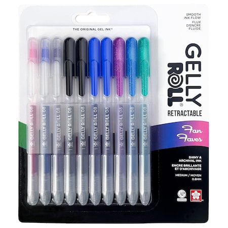 Sakura Gelly Roll Retractable FAN FAVES, 10PK 50610